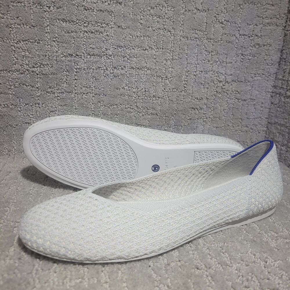 Rothy's The Flat Women's Size 9.5 US Salt Honeycomb Round Toe Slip On Shoes - Picture 12 of 13